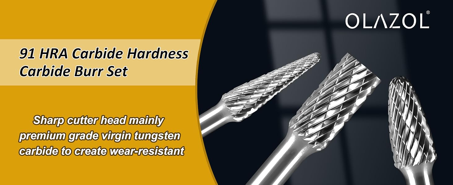 carbide burr carbide burr set 1/4 shank burr set die grinder bits rotary tool bits