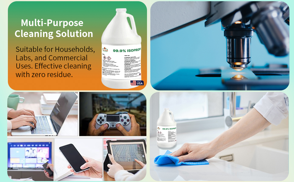 99 percent isopropyl alcohol, multipurpose cleaner, ipa alcohol, alcohol for cleaning, gallon