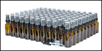 1 oz. Amber Boston Round with Black Fine-Mist Sprayer…