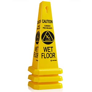 dirty, caution, cuidado, safety, sign, slip, fall, cart, trash, refuse, heavy-duty, durable, cone