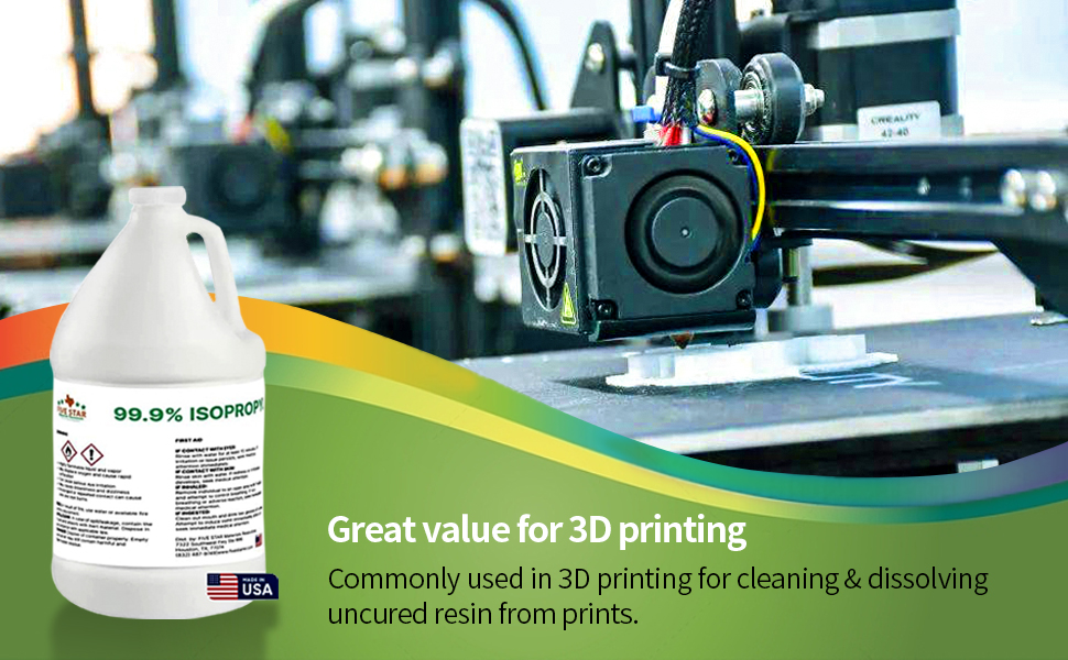 3d printing, resin solution, isopropyl alcohol 99 percent, 99 percent isopropyl alcohol, gallon