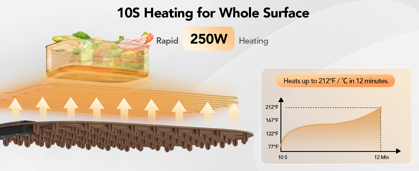 HOMEASY Electric Food Warmer Brown