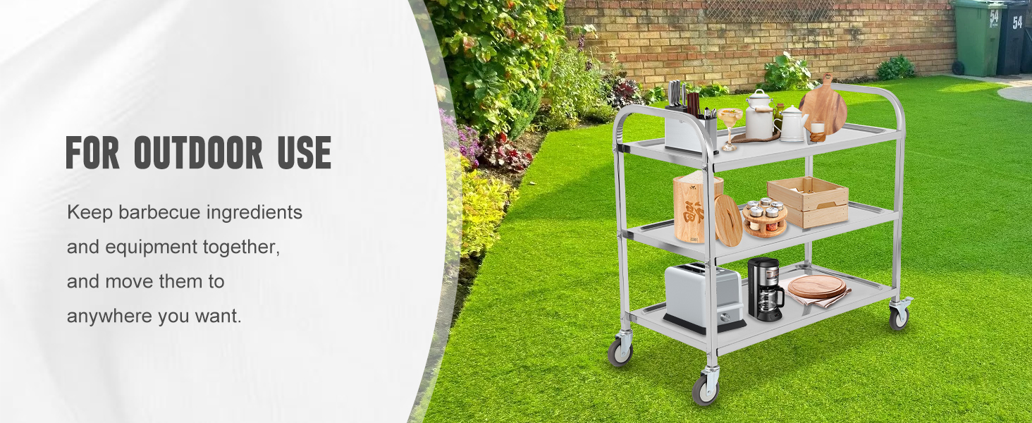 stainless steel kitchen cart