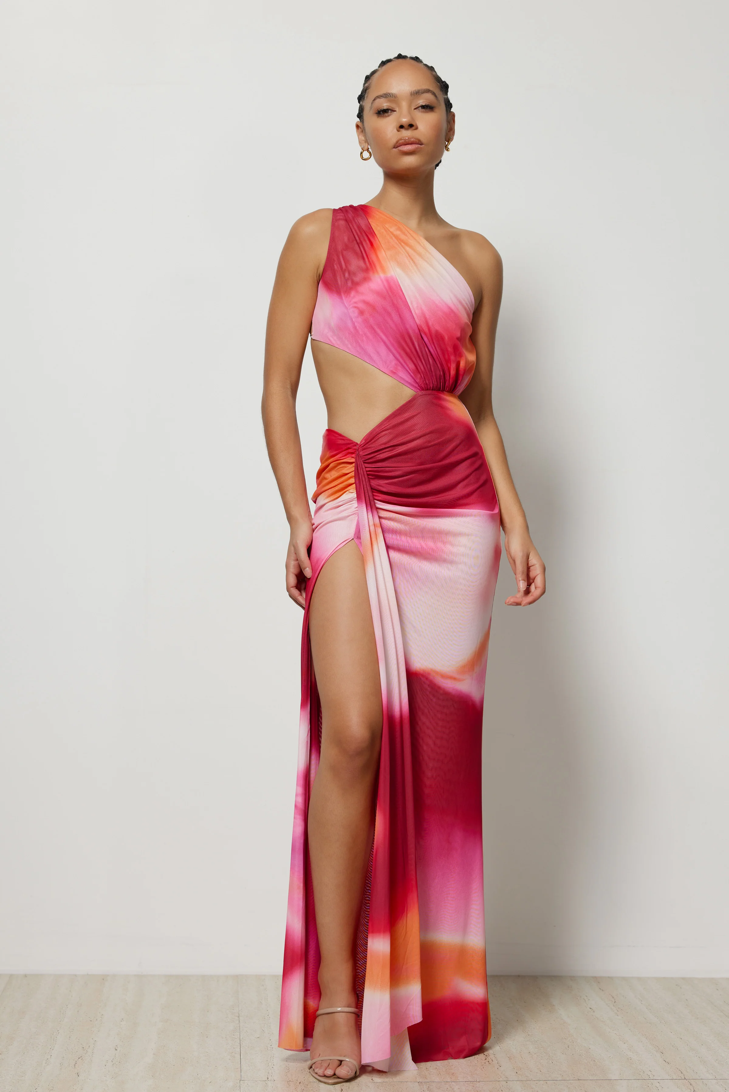Zaniah Dress - Fuchsia Liquify Print - Poueer