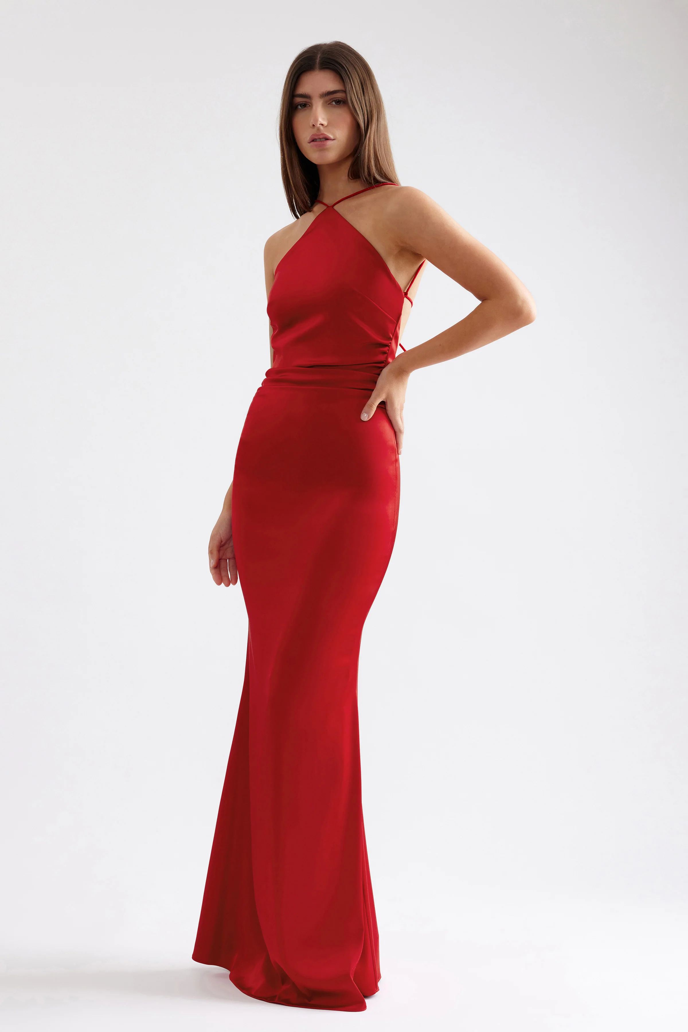 Claudette Dress - Scarlet - Poueer