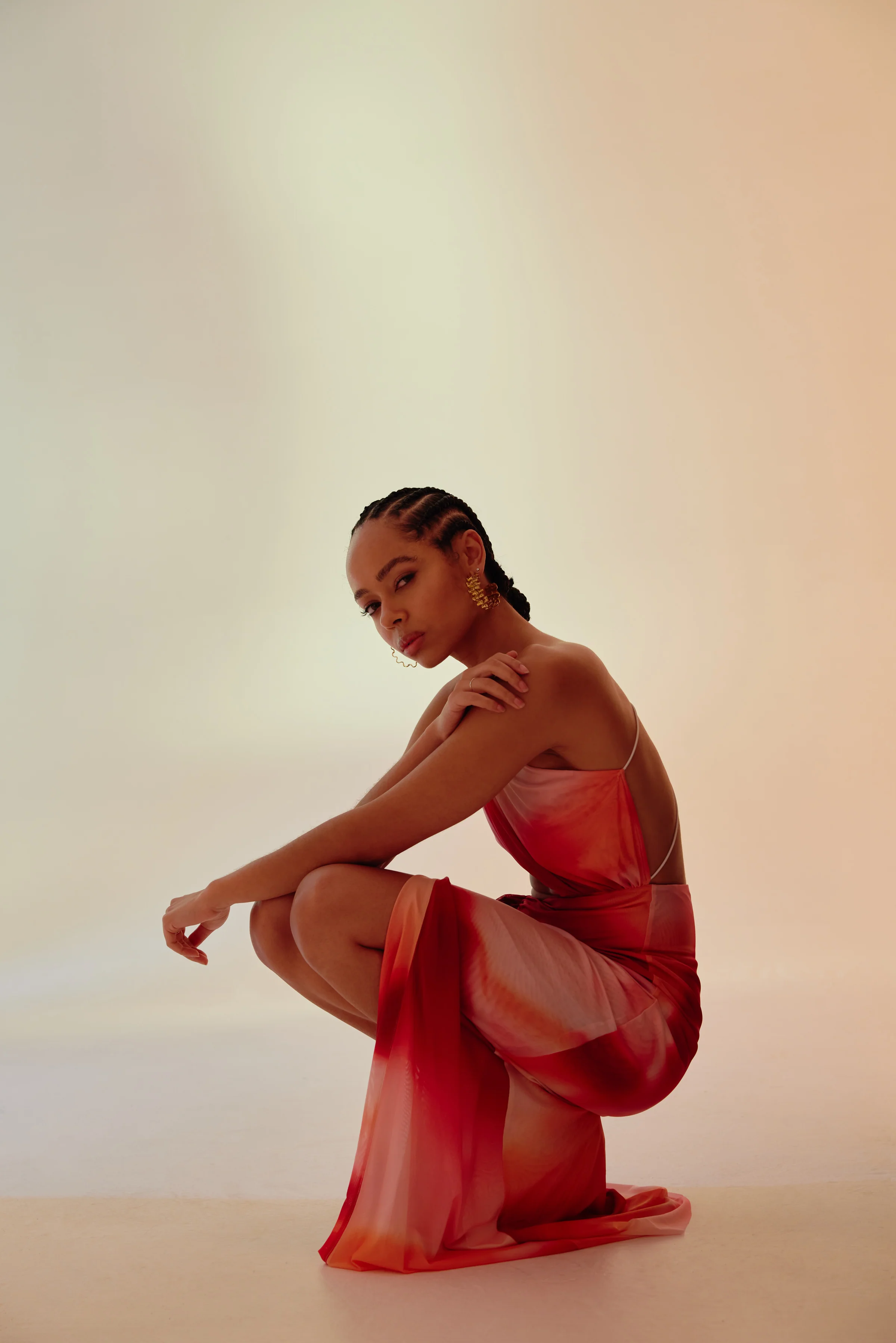 Zaniah Dress - Fuchsia Liquify Print - Poueer