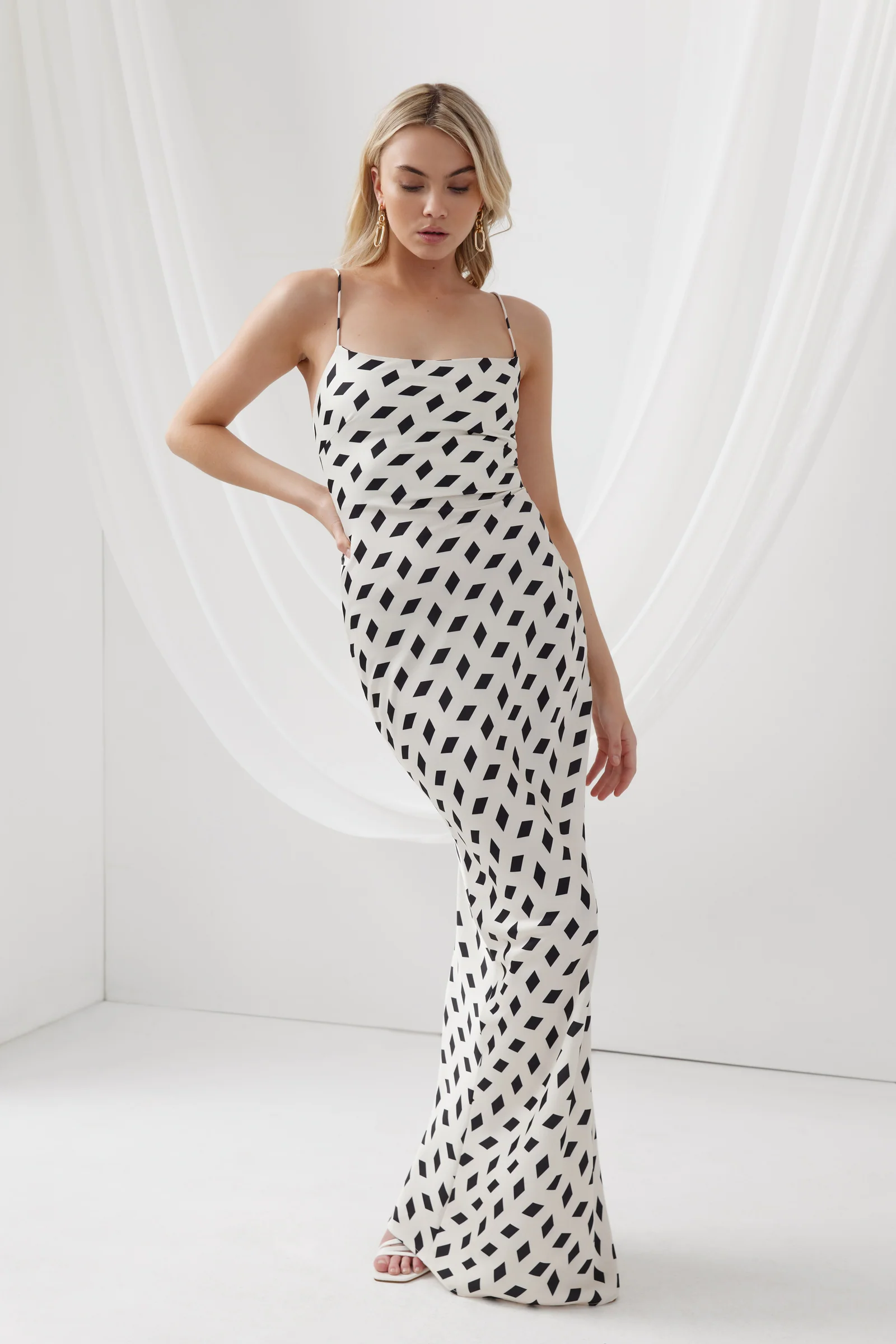 Verona Dress - Ivory Geo Print - Poueer