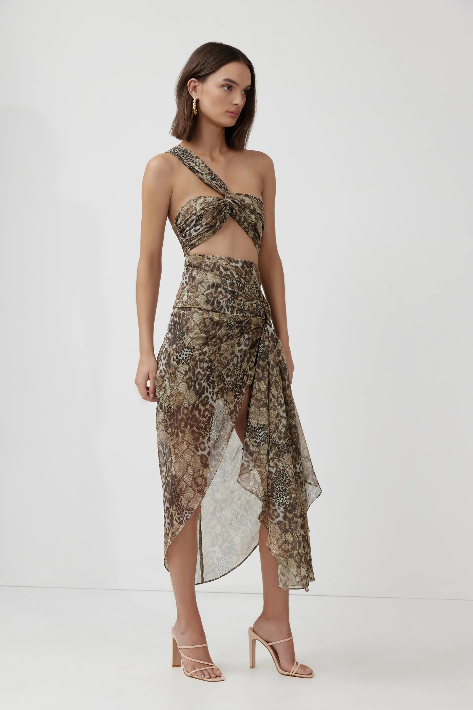 Lotus Dress - Wild Olive Print - Poueer