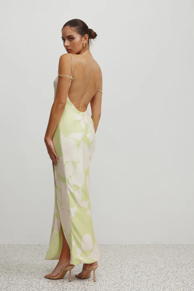 Francisca Dress - Abstract Mojito Print - Poueer