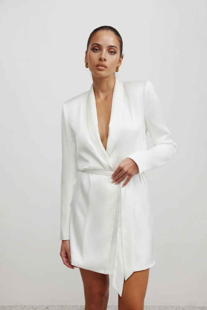 Lucio Jacket Dress - White - Poueer