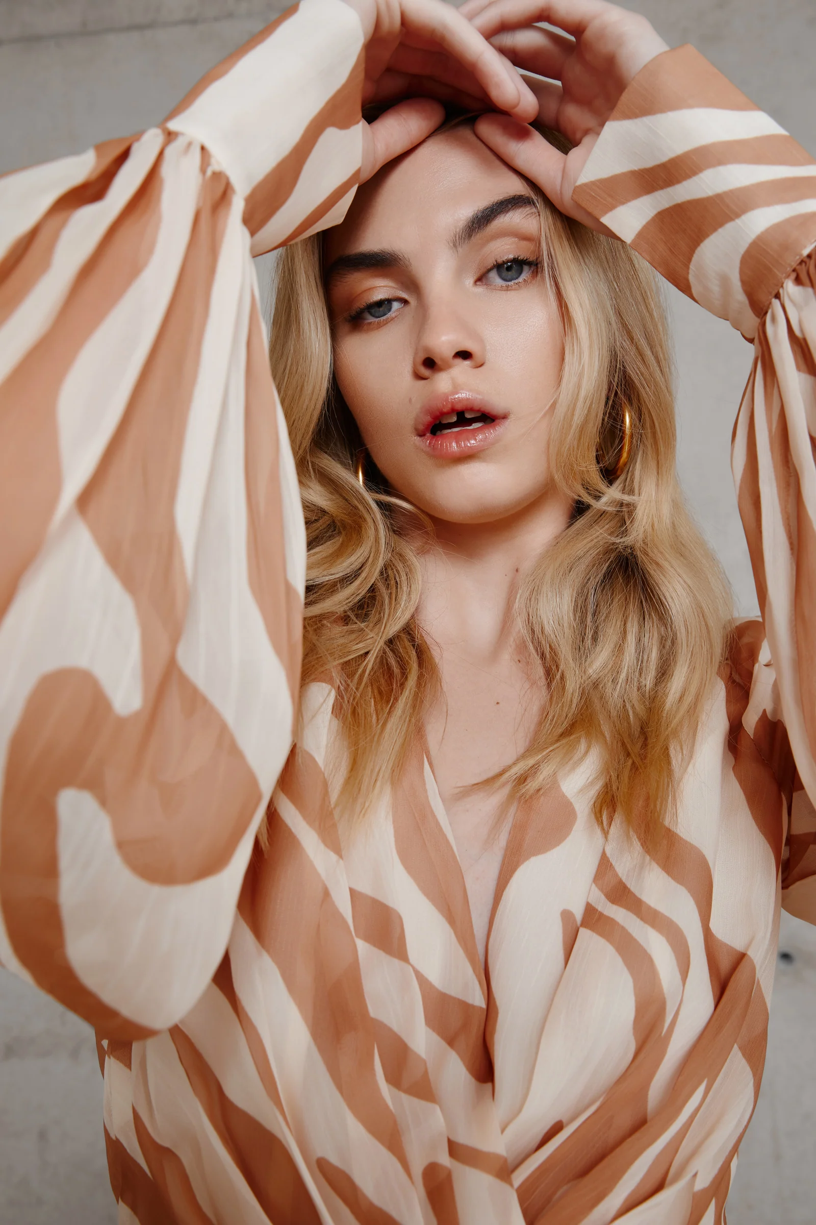 Naya Print Dress - Caramel/Sand - Poueer