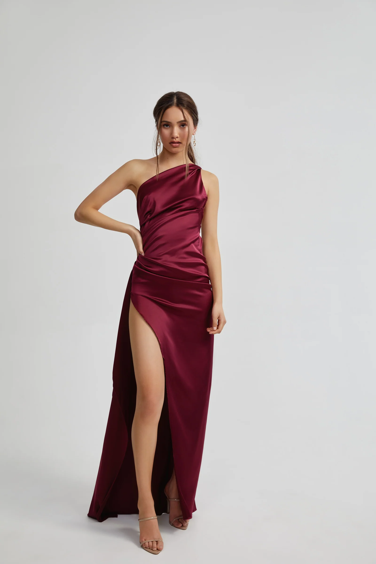 Samira Dress - Burgundy - Poueer