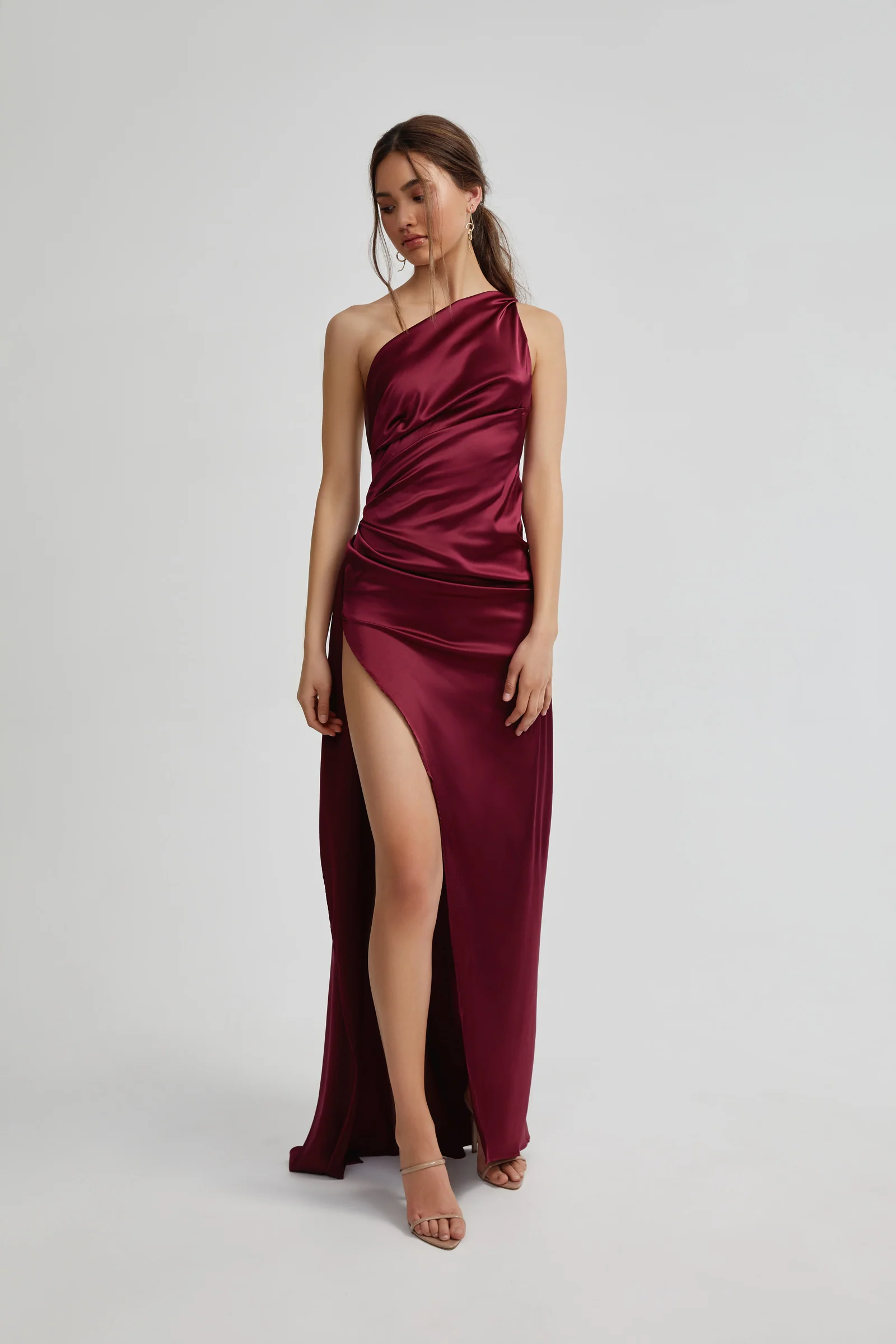 Samira Dress - Burgundy - Poueer