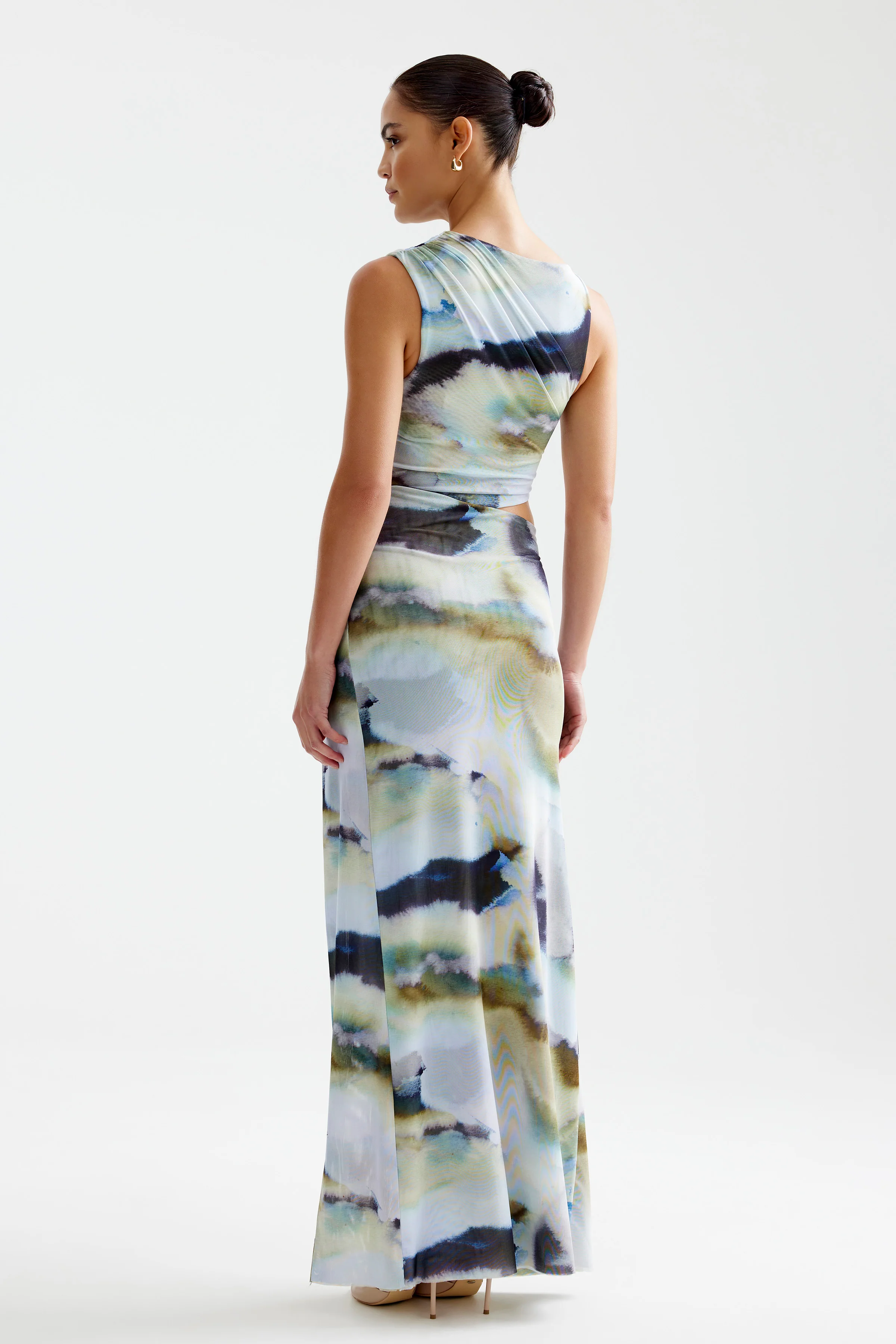 Fiora Dress - Blue Mineral Print - Poueer