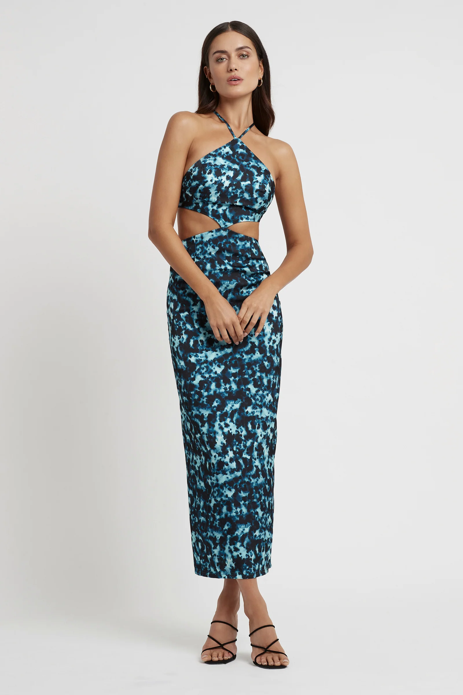 Martinez Dress - Blue Ink Print - Poueer