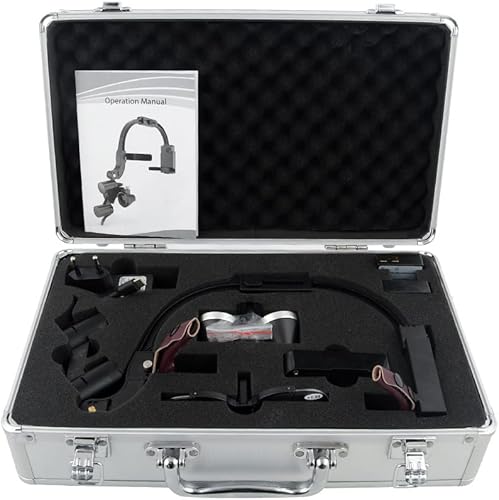 5W Binocular Loupes Glasses Headband Magnifier 2.5X 3.5X Dental Binocular Magnifier LED Head Light Lamp for Magnification Binocular Loupes Dentist Surgical Headlight Lab Equipment (3.5X) - Poueer