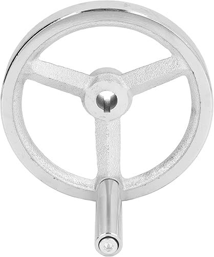 Lathe Handwheel 160MM Cast Iron Chrome Plated Hand Wheel with Removable Handle Milling Grinding Machine - Poueer