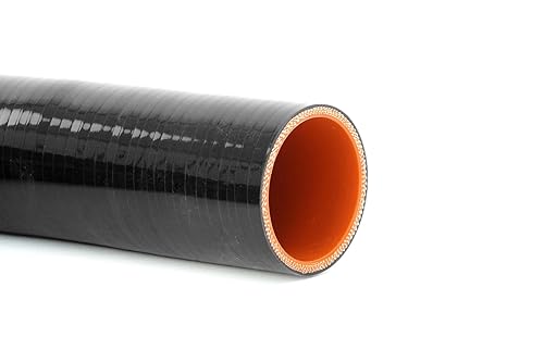 HPS HTSEC135-125-BLK High Temp 4-ply Reinforced Silicone 135 Degree Elbow Coupler Hose, 1-1/4' ID, 5mm Wall Thickness, 5' Leg Length on each side, Black - Poueer