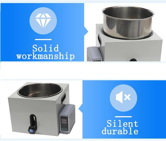 5L Lab Water Bath, 220V Stainless Steel Liner Thermostatic Heater Equipment, Digital Heating Devices with Precise Temperature Control, for Chemistry, Chemical Engineering, Pharmaceuticals - Poueer