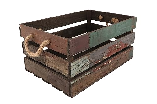 G.E.T. Reclaimed Wood Fruit/Veg.E.T.able Crates with Rope Handles, WB-1-SET-RWD (Set of 3) - Poueer