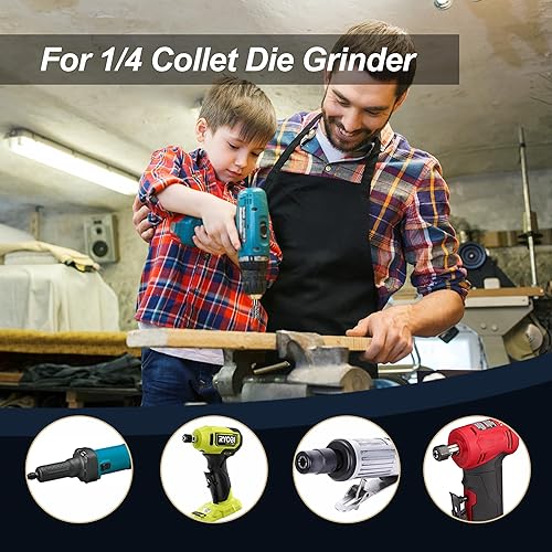 Carbide Burr Set 10pcs Die Grinder Bits 1/4'(6.35MM) Shank Double Cut Tungsten Carbide Rotary Burr Compatiable with Most Rotary Tools for Die Grinder Steel Welds Wood Carving Cutting Polishing - Poueer