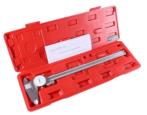 Accusize Industrial Tools 0-12 inch by 0.001 inch Precision Dial Caliper, Stainless Steel, in Fitted Box, P920-S212 - Poueer
