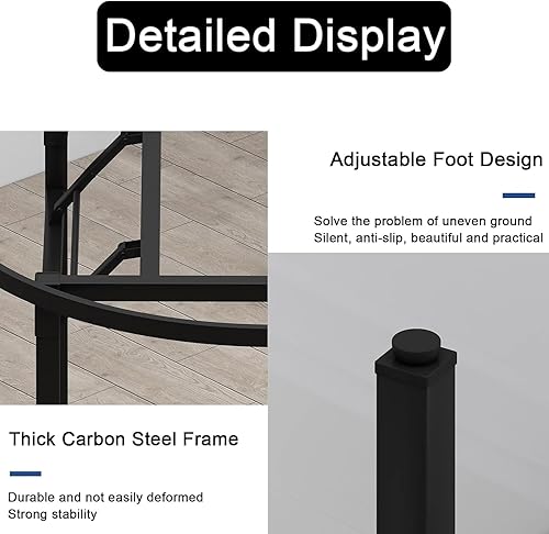 Heavy Duty Metal Table Base, Foldable Table Legs, Furniture Legs Stable, Table Legs for Dining Table & Desk, Square Table Round Table Bracket, Table Legs(100cm/39.5in) - Poueer