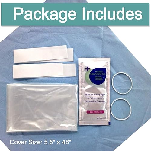 Ultrasound Probe Cover - Latex-Free Sterile Disposable Clear, 5 in x 48 in, Individual Packaging (50) - Poueer