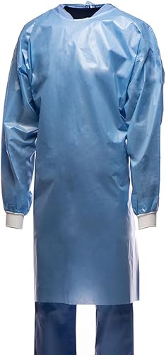 Tronex AAMI Level 2 Chemotherapy Gown, Chemo-Rated Disposable Gowns, Fluid-impervious Blue Medical Isolation Gowns with Neck Ties (50, Unisize) - Poueer