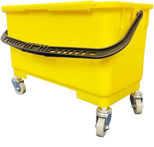 30 L Flat MOP Bucket, Commercial, Microfiber Bucket, Yellow Colour - Poueer