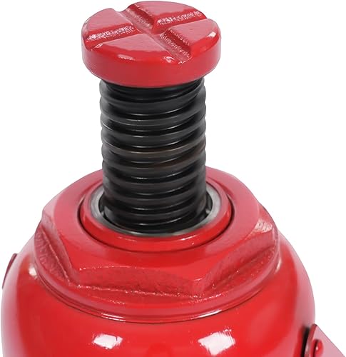 Hydraulic Welded Bottle Jack 50T(110,231lbs) Capacity for Auto Repair and House Lift, Red - Poueer