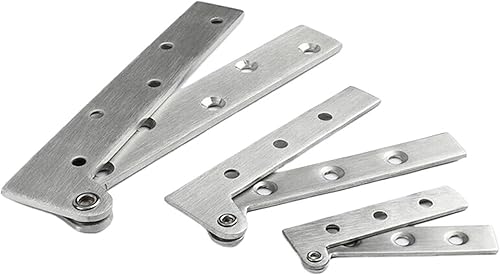 Damping Pivot Hinge Stainless Steel Rotating Invisible Door Pivot Hinge Furniture Hardware Side Axis Flip Window Support Hinge (Color : Small) - Poueer