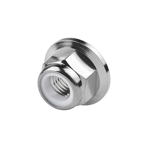 Titanium M6 M8 M10 M12 M14 Nuts Flange Nylon Lock Nut Pack of 6 (M12 Pitch 1.25mm) - Poueer