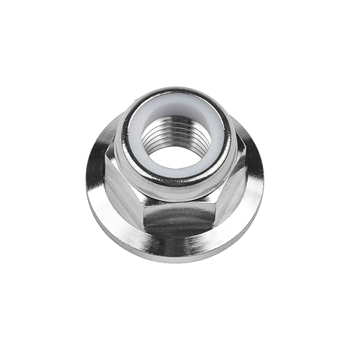 Titanium M6 M8 M10 M12 M14 Nuts Flange Nylon Lock Nut Pack of 6 (M12 Pitch 1.25mm) - Poueer