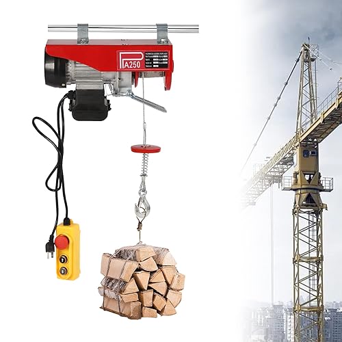 Electric Hoist 550lbs Electric Winch 110V Electric Lift with Remote Control for Lifting in Factories Warehouses - Poueer