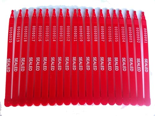 ZWY 1000 PCS Red Plastic Truck Seals Numbered Shipping Seals Security Seals for Container Cargo Trucks - Poueer