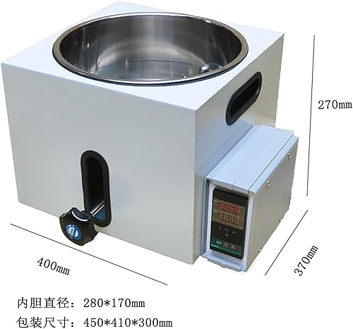 5L Lab Water Bath, 220V Stainless Steel Liner Thermostatic Heater Equipment, Digital Heating Devices with Precise Temperature Control, for Chemistry, Chemical Engineering, Pharmaceuticals - Poueer