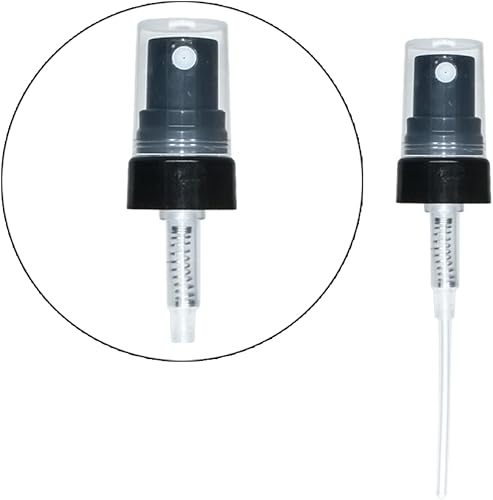GlassBottleOutlet (Pack of 108) 1 oz. Amber Boston Round with Black Fine-Mist Sprayer - Poueer