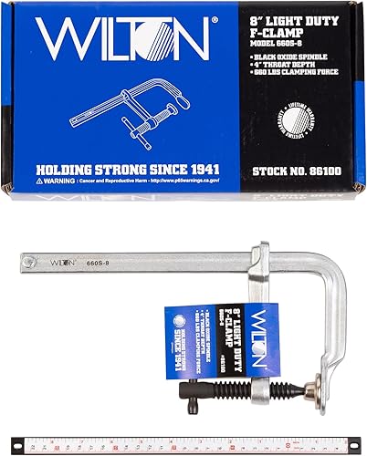 Wilton Light-Duty F-Clamp, 8' Opening, 4-3/4' Throat, 1200 Lbs. Clamping Force (Model 1200S-8) (Pack of 2) - Poueer