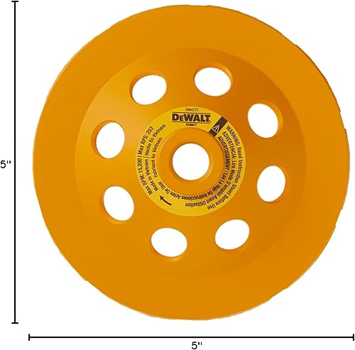 DEWALT Concrete Grinding Wheel, Double Row, Diamond Cup, 5-Inch (DW4777) - Poueer