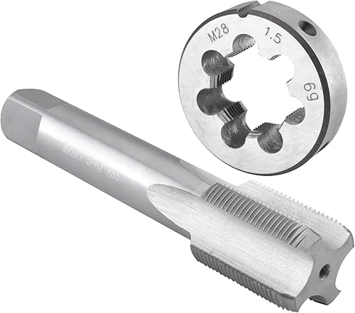 Burkit M27 X 2 Tap and Die Set, M27 x 2.0 Machine Thread Tap and Round Die Right Hand - Poueer