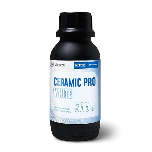 Phrozen Ceramic Pro Resin, Ceramic-Like Matt Finish, Ultra-Low Viscosity, for Industrial-Grade Mechanical Models (White, 1000ml) - Poueer