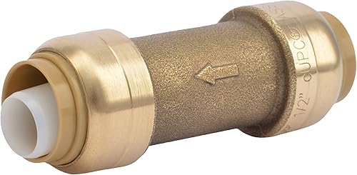 SharkBite 1 Inch Check Valve, Push to Connect Brass Plumbing Fitting, PEX Pipe, Copper, CPVC, PE-RT, HDPE, U2020-0000LFA - Poueer