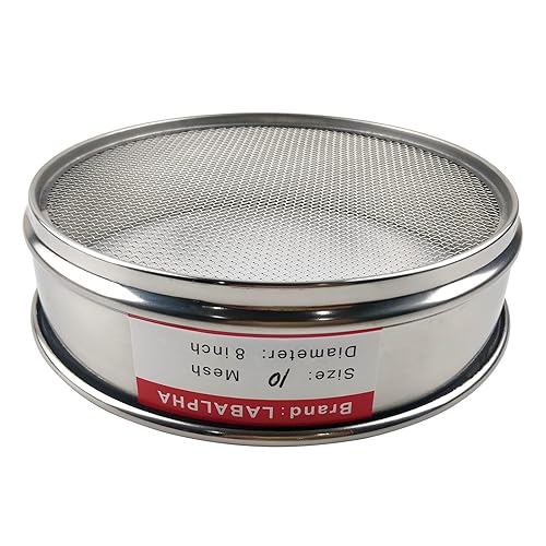 LABALPHA 300 Mesh Lab Sieves, #300 Mesh Test Sieve, 8'' Diameter, 304 Stainless Steel Wire Cloth (0.054mm) - Poueer