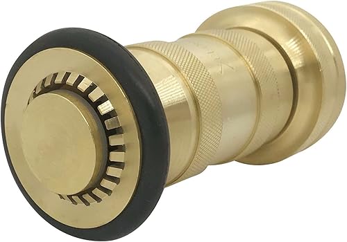 Happy Tree 1-1/2' NST/NH Fire Hose Nozzle 100 psi 85 gpm Brass Fire Equipment Heavy Duty Industrial Jet Fog Spray Nozzle Slim Neck - Poueer