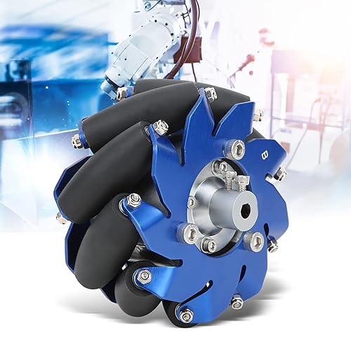 Mecanum Wheels, Left Mecanum Wheel Robot Metal Wheel 4in Mecanum Wheel Left Aluminum with TPU Rubber Rollers Industrial Robot Accessories - Poueer