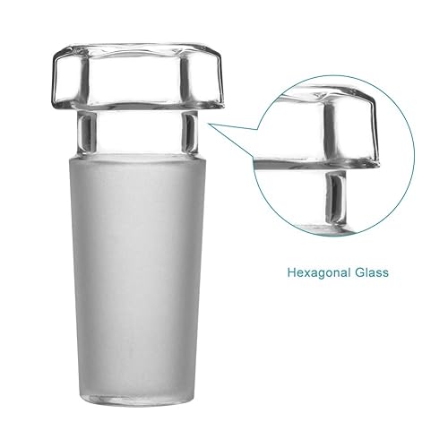 stonylab Glass Hex Head Hollow Glass Stopper, Hexagonal Head Glass Hollow Stopper for 24/40 Outer Joint Glass with Closed Bottom (5 Packs) - Poueer