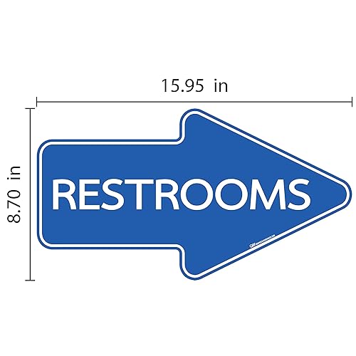 Restroom Wayfinding Floor Signs - 10-Pack - Laminated Floor Marker by Graphical Warehouse - 15.95x8.70 in (Neutral) - Poueer