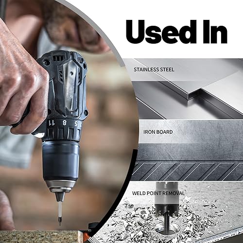 Spot Weld Cutter Set Double Sided,3/8' HSS Spot Weld Cutter Remover Drill Bits Hex Sheet Metal Hole Cutter Remover Kit for Power Drill Spot Welding, by NAKAO (16 Pcs) - Poueer