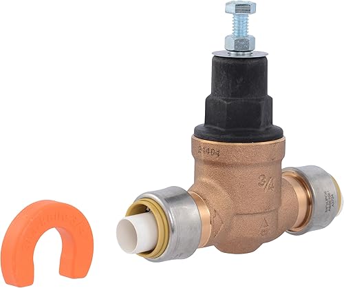 SharkBite 3/4 Inch EB45 Direct Pressure Regulating Valve, Push to Connect Brass Plumbing Fittings, PEX Pipe, Copper, CPVC, PE-RT, HDPE, 23808-0045 - Poueer